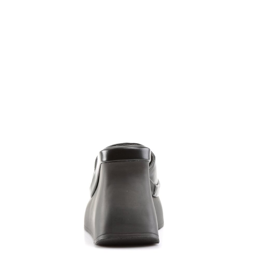 Demonia Pace-01 Black Wedge Platform Sandals - Picture 3 of 5